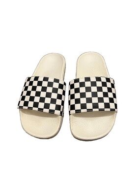 Vans La Costa Slide-On Womens Black White Checkerboard Sandals Skate Shoes 7 EUC